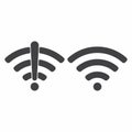 Wireless wifi icon sign flat design vector illustration set. Royalty Free Stock Photo